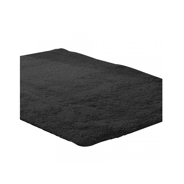 New Designer Shaggy Floor Confetti Rug Black 80X120Cm