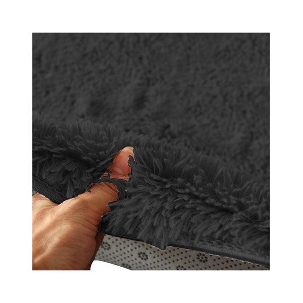 New Designer Shaggy Floor Confetti Rug Black 80X120Cm