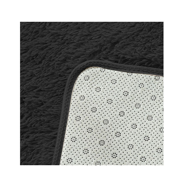 New Designer Shaggy Floor Confetti Rug Black 80X120Cm