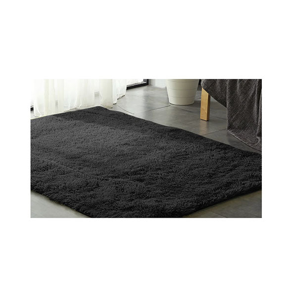 New Designer Shaggy Floor Confetti Rug Black 80X120Cm