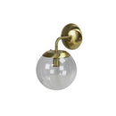 Newton Brushed Brass And Clear Glass Wall Light