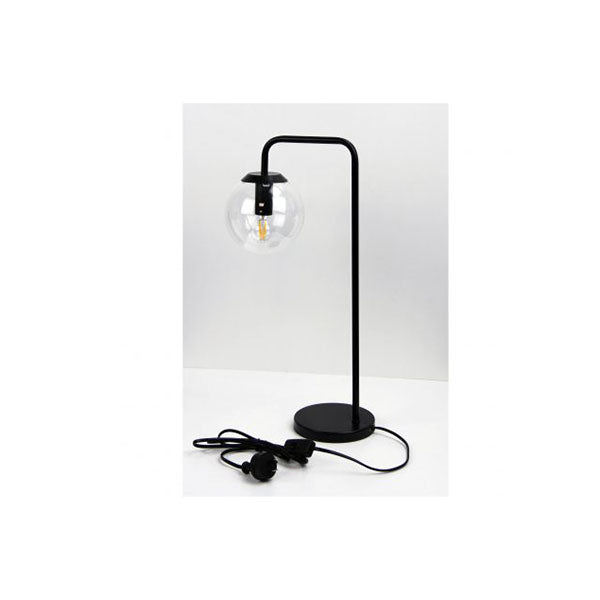 Newton Contemporary Clear Glass Lamp Black