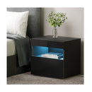 Nightstand Bedside Tables Rgb Led High Gloss