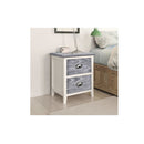 Nightstand Grey And White Paulownia Wood