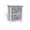 Nightstand Grey And White Paulownia Wood