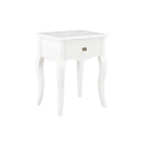 Nightstand White Solid Pine Wood