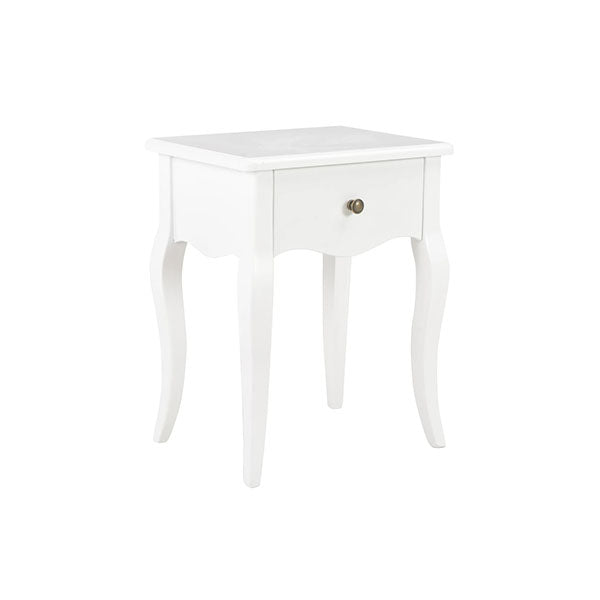 Nightstand White Solid Pine Wood