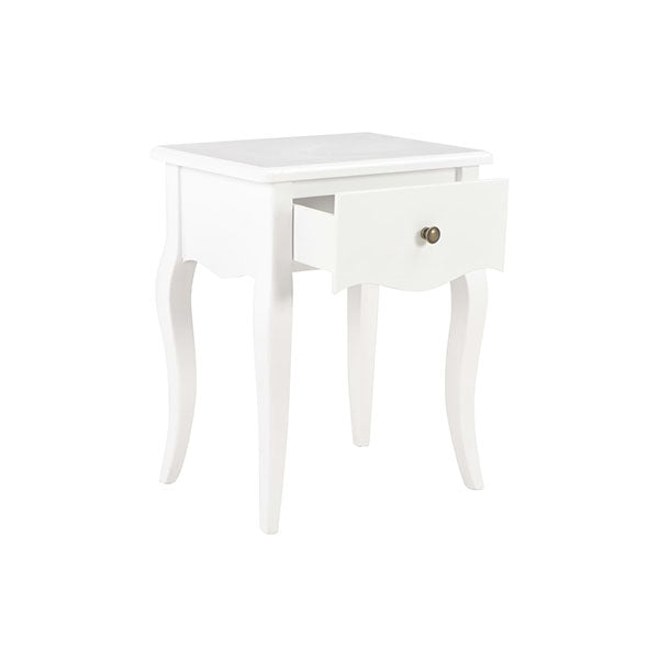 Nightstand White Solid Pine Wood