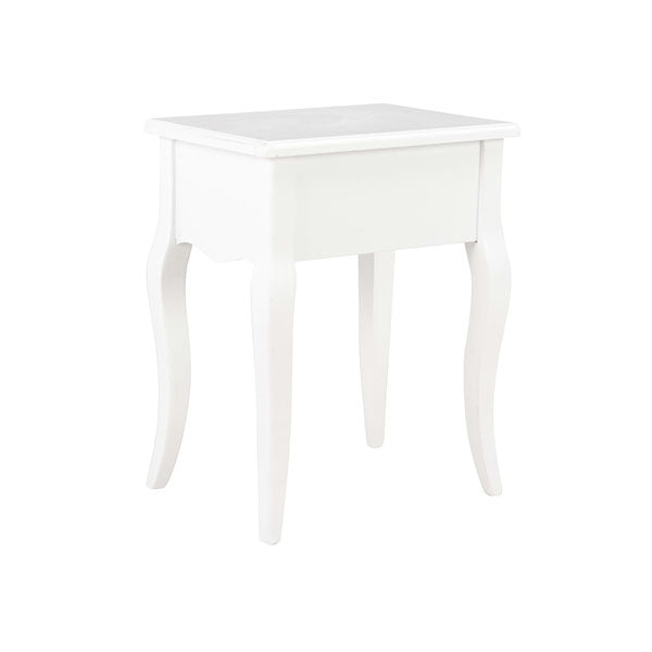 Nightstand White Solid Pine Wood