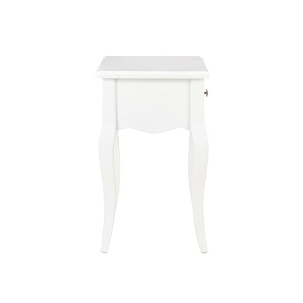 Nightstand White Solid Pine Wood
