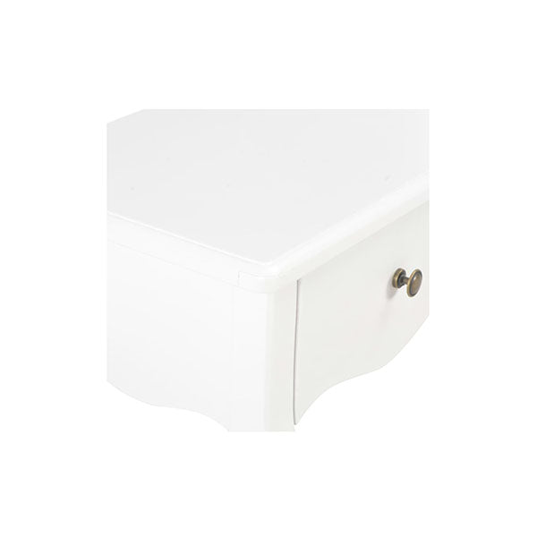 Nightstand White Solid Pine Wood