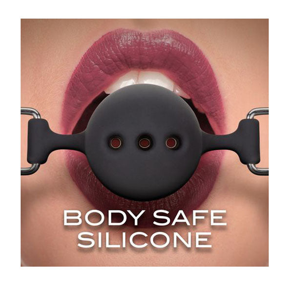 Noir Breathable Silicone Ball Gag Black Mouth Restraint