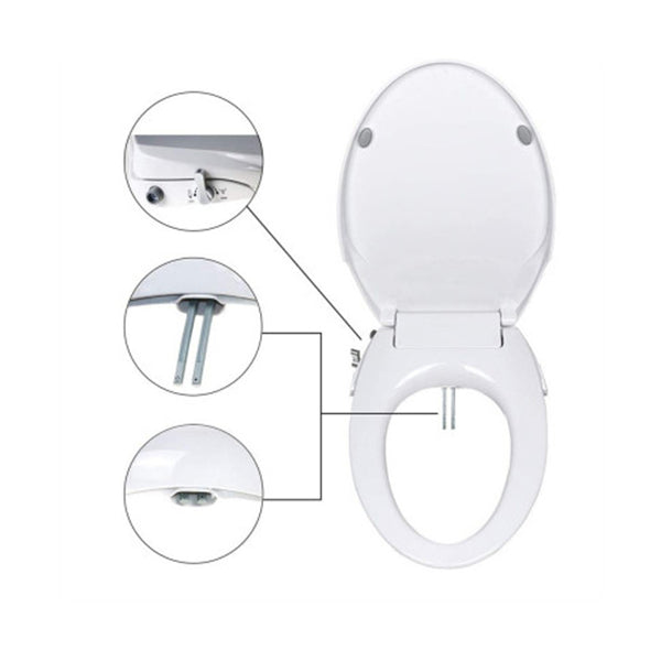 Non Electric Bidet Toilet Seat Cover Bathroom Dual Nozzle Spray Wash