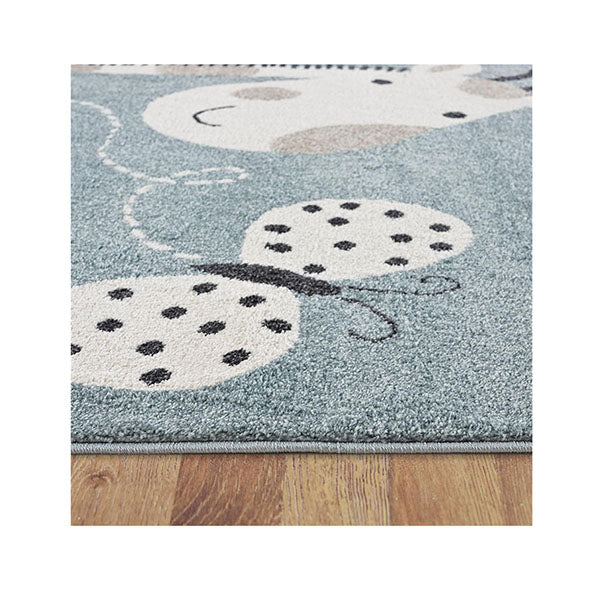 Non Shedding Kidszoo Blue Rug