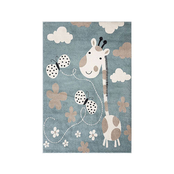 Non Shedding Kidszoo Blue Rug