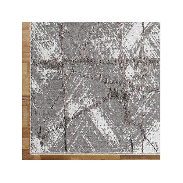 Non Shedding Lotus Grey Contemporary Rug