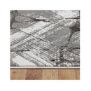 Non Shedding Lotus Grey Contemporary Rug
