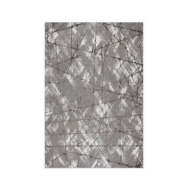Non Shedding Lotus Grey Contemporary Rug