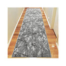 Non Shedding Lotus Grey Hallway Runner Contemporary Rug