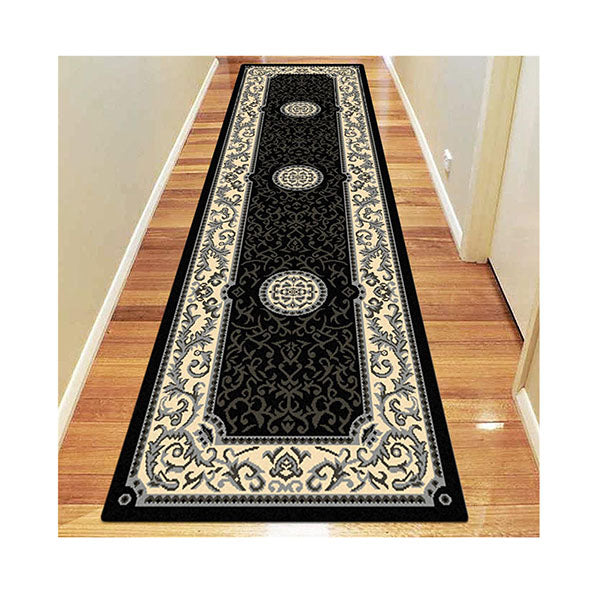 Non Shedding Ruby Black Rug