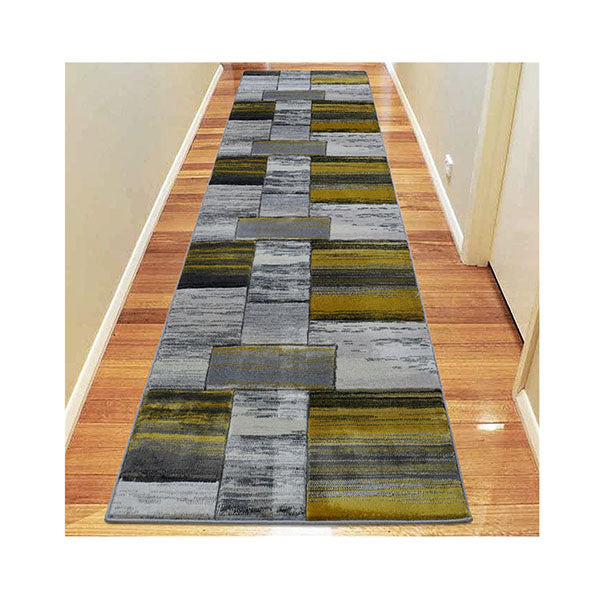 Non Shedding Sungate Gold Hallway Runner Rug