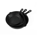 Non Stick Frying Pan Set 3Pcs Cast Iron Steak Skillet Bbq Cookware