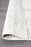 Oasis Ismail White Grey Rustic Rug