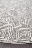 Oasis Kenza Contemporary Silver Round Rug