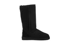 Outback Ugg Boots Long Classic - Premium Double Face Sheepskin (Black, Size 9M / 10W US)