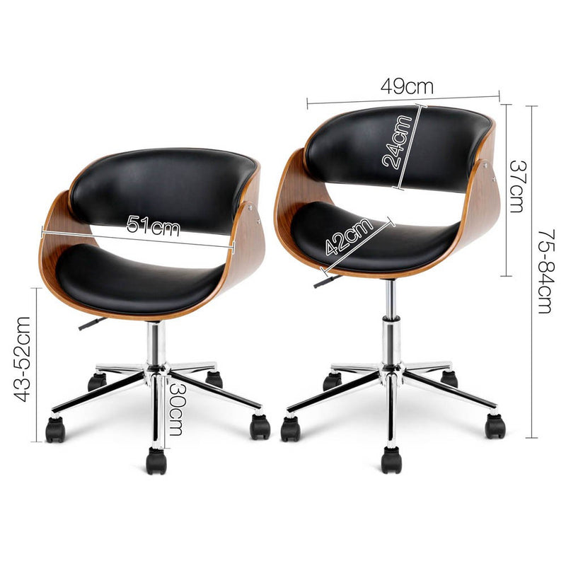 PU Leather Curved Office Chair