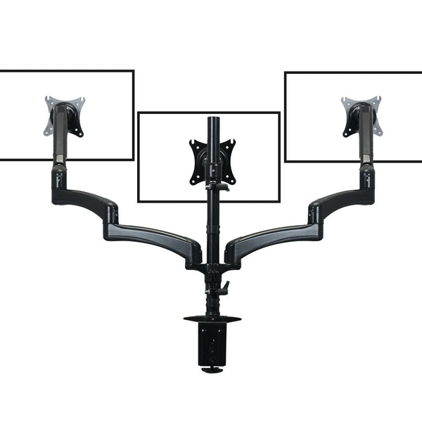 Triple Computer Monitor Mount Stand for Desk with 3 Adjustable Arm Holder for 15 to 32 inch Displays