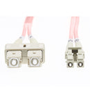 2M Lc Sc Om4 Multimode Fibre Optic Cable 2Mm Oversleeving Salmon Pink