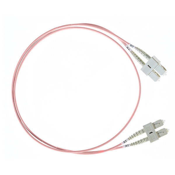 1M Sc Sc Om1 Multimode Fibre Optic Cable Salmon Pink