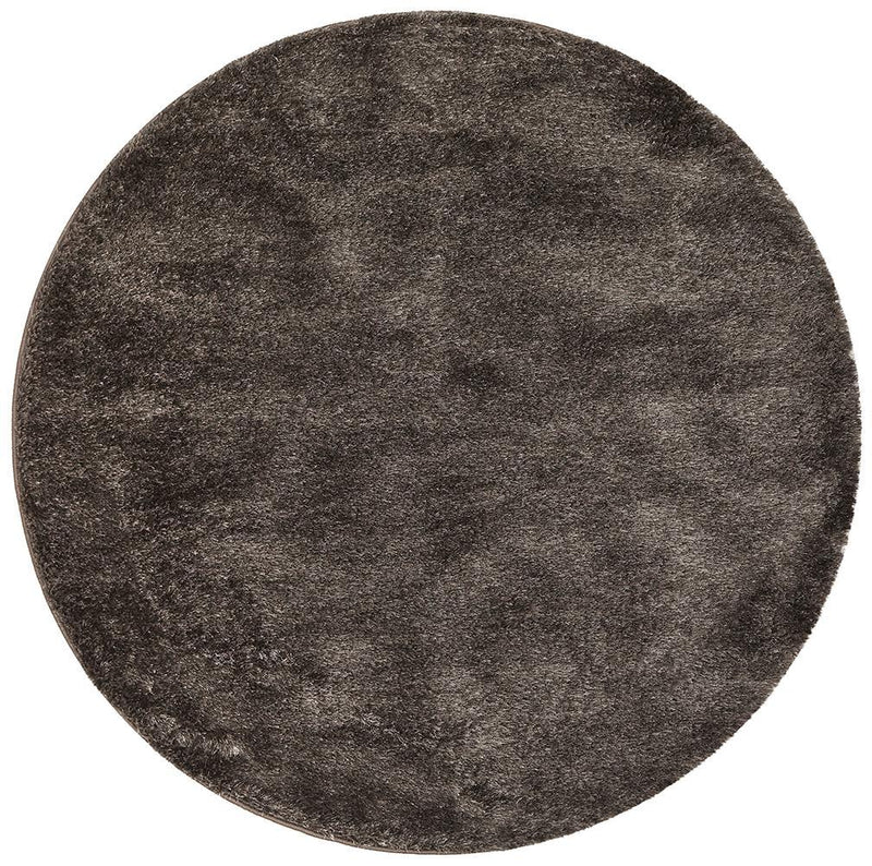 Oslo Round Shag Ash Brown Rug