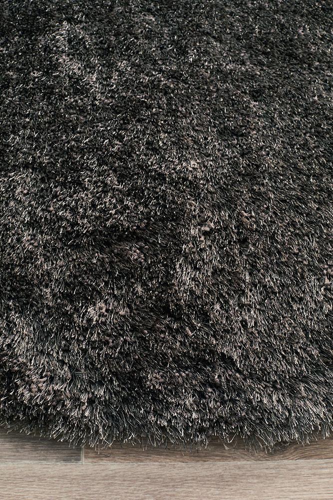 Oslo Round Shag Ash Brown Rug