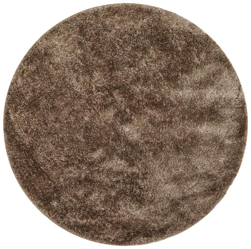 Oslo Round Shag Latte Rug