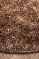 Oslo Round Shag Latte Rug