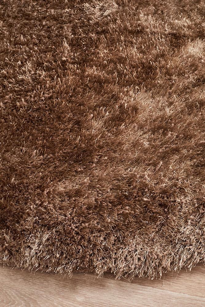 Oslo Round Shag Latte Rug