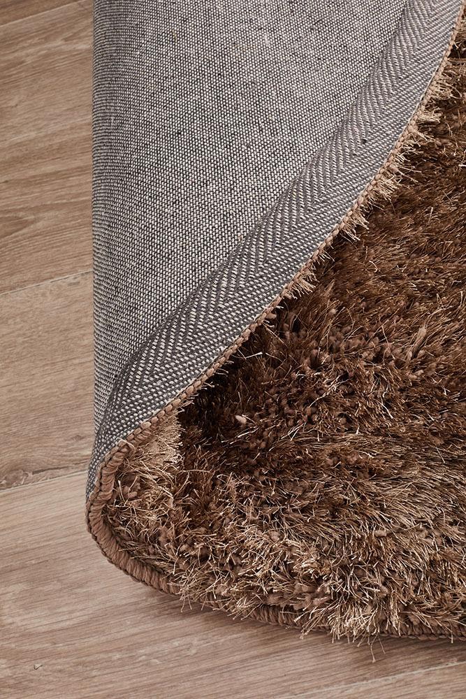 Oslo Round Shag Latte Rug