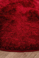 Oslo Round Shag Red Rug