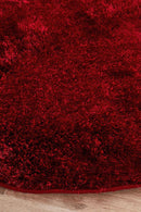 Oslo Round Shag Red Rug