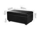 Faux Leather Storage Ottoman Large Black