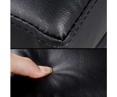 Faux Leather Storage Ottoman Large Black