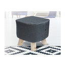 Fabric Ottoman Foot Stool Rest Pouffe Wood Storage Padded Seat