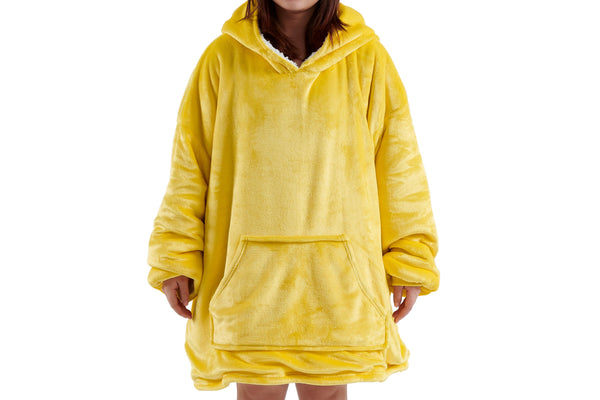 Ovela Reversible Cuddle Hoodie Blanket (Yellow/White)