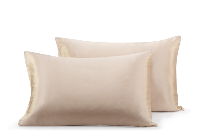 Ovela Set of 2 Mulberry Silk Pillowcases (Champagne)