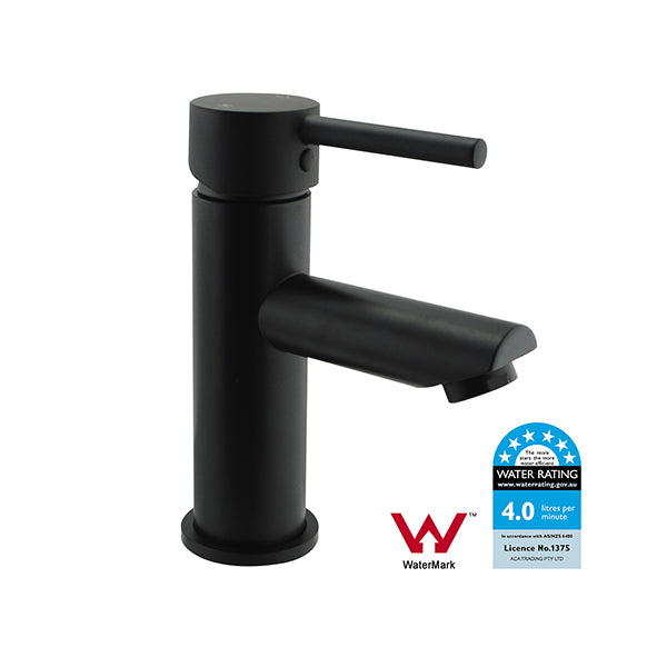 Euro Nero Round Matte Black Basin Mixer