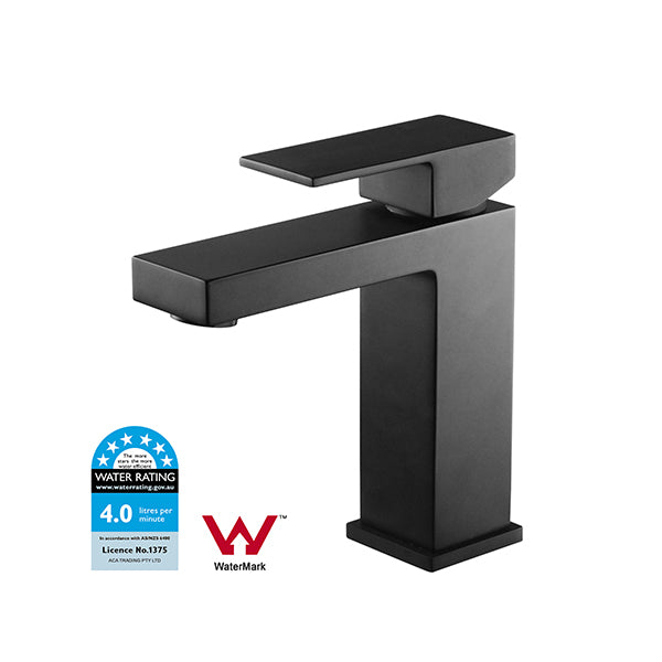 Ottimo Nero Square Matte Black Bathroom/Basin Mixer