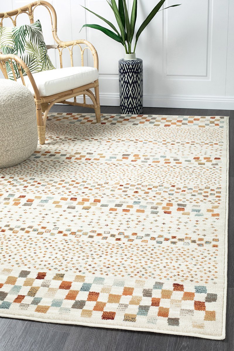 Oxford Mayfair Squares Bone Rug