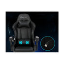 Gaming Chairs Massage Racing Recliner Leather Office Chair Black